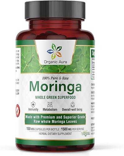 Miniatura 9 de Polvo de hoja de moringa orgánica certificada, 8 onzas. Certificado orgánico por USDA. Aumenta naturalmente la energía, el metabolismo y la
