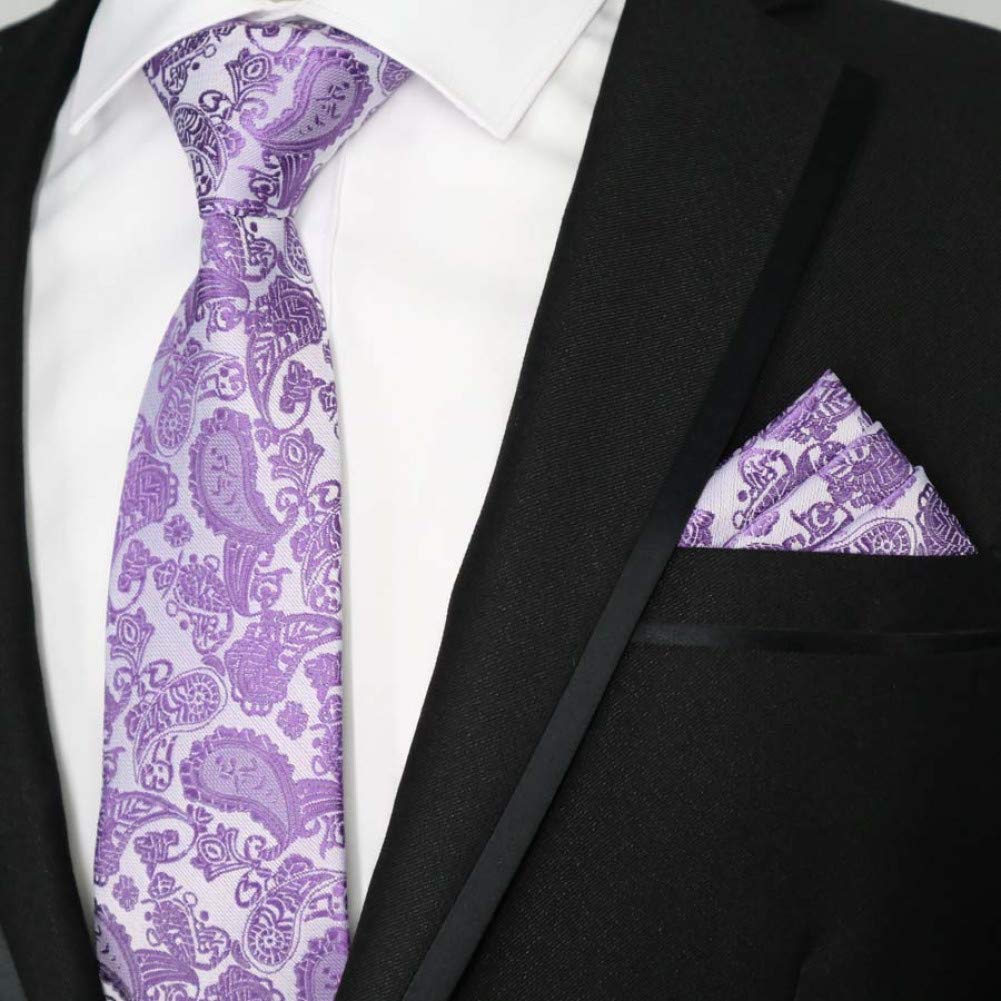 Ensemble cravate et pochette homme anti-plis en polyester aspect soie pour tenue business impeccable