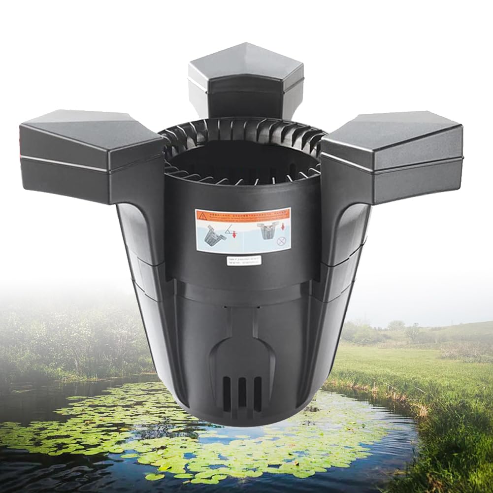 Potente skimmer galleggiante per laghetto con pompa e cavo di alimentazione da 10 m, aspirazione efficiente per giardino, stagno, piscina e uso esterno, ideale per laghetti e laghi puliti (43 W)