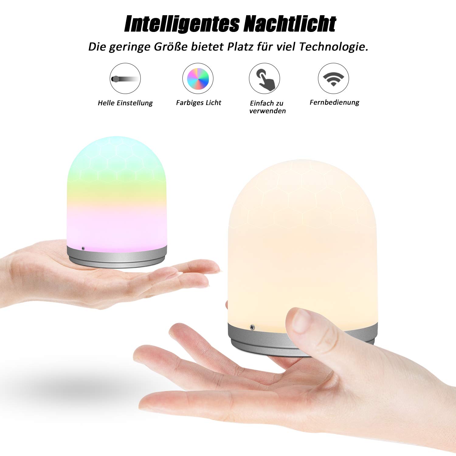 lampka nocna LED, z pilotem zdalnego sterowania, lampka nocna LED dla dzieci, możliwość ponownego ładowania z 3 trybami jasności, 7 zmieniających się kolorów, najlepszy prezent dla dzieci, przyjaciół