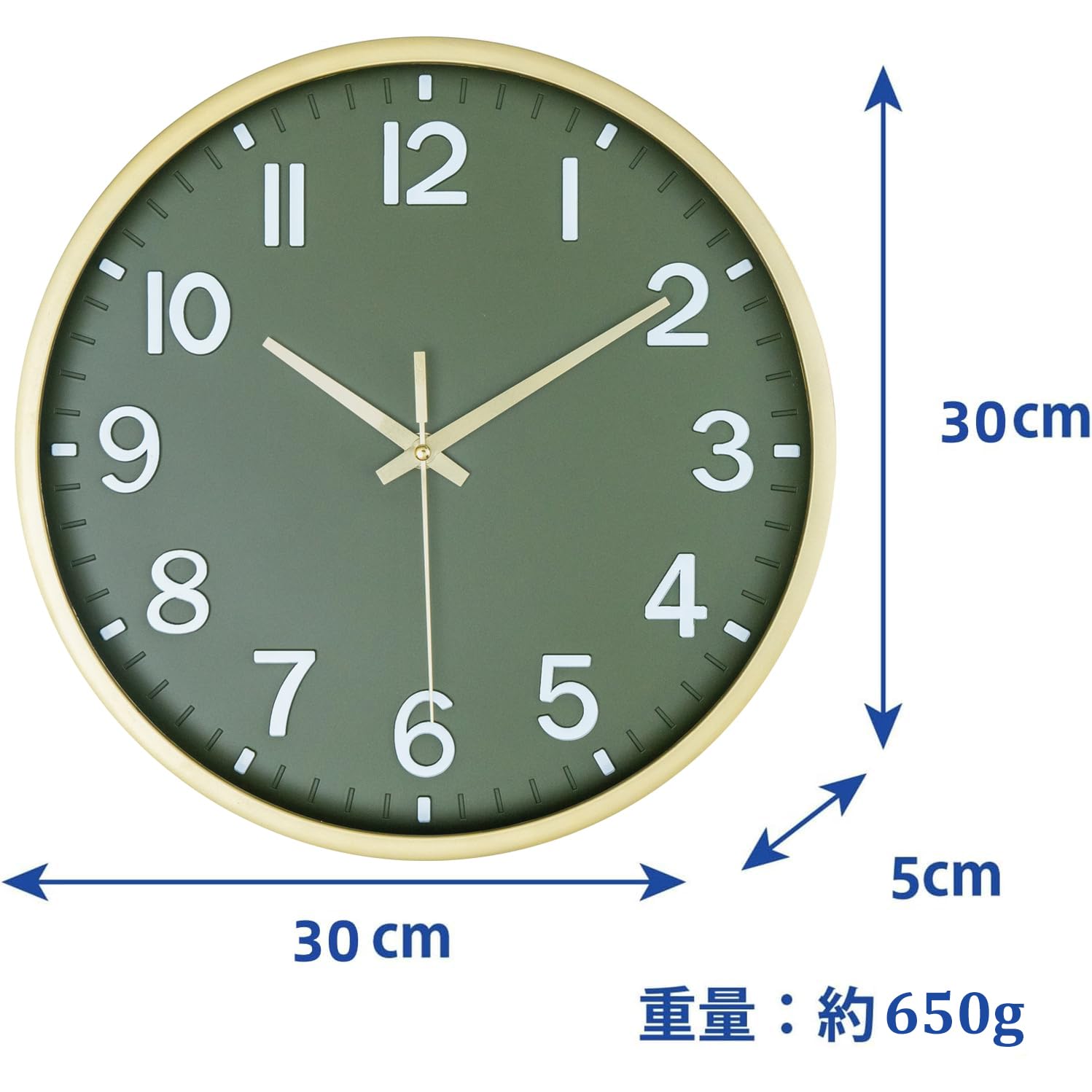 Amazon.co.jp: 掛け時計 静音 壁掛け時計 厚いベゼル 北欧 連続秒針