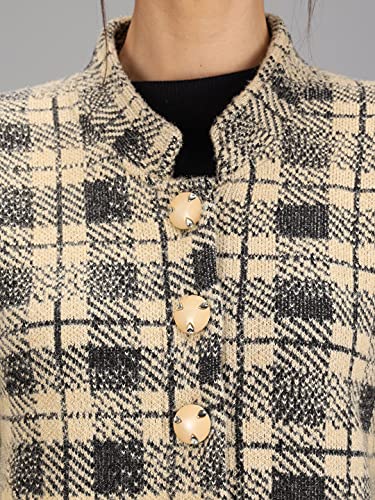 Image of eWools Women's Wool Blend Banded Collar Cardigan Sweaters