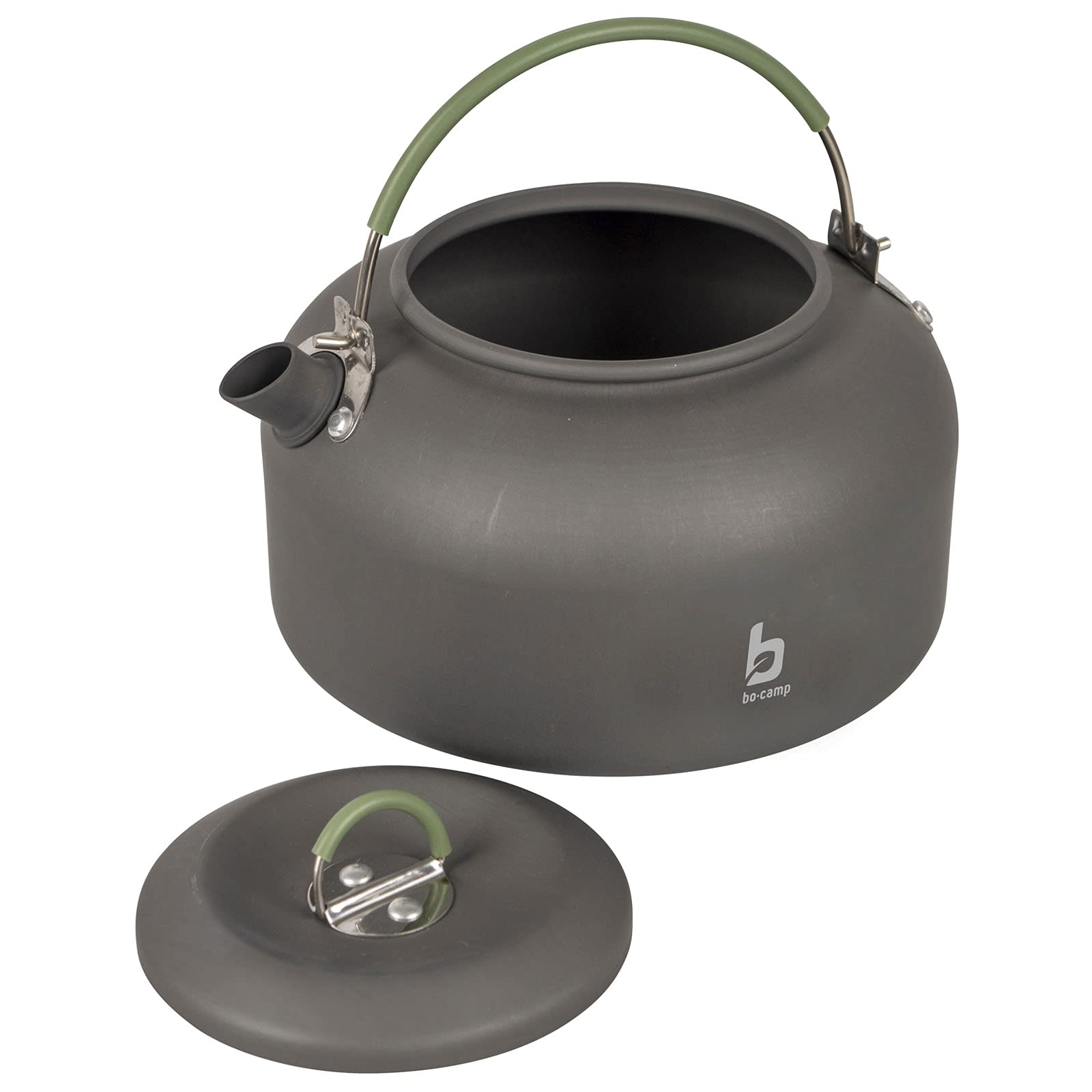 BO-Camp Alu Kessel 1,4 L Camping Wasserkocher Teekessel Wasserkessel Kochkesssel, Grau