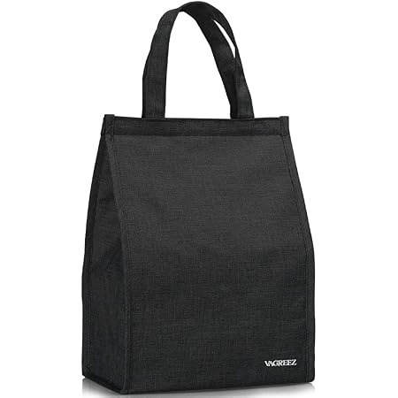 Lunch Bag, VAGREEZ Insulated Lunch Bag Large Waterproof Adult Lunch Tote Bag For Men or Women (Black)
