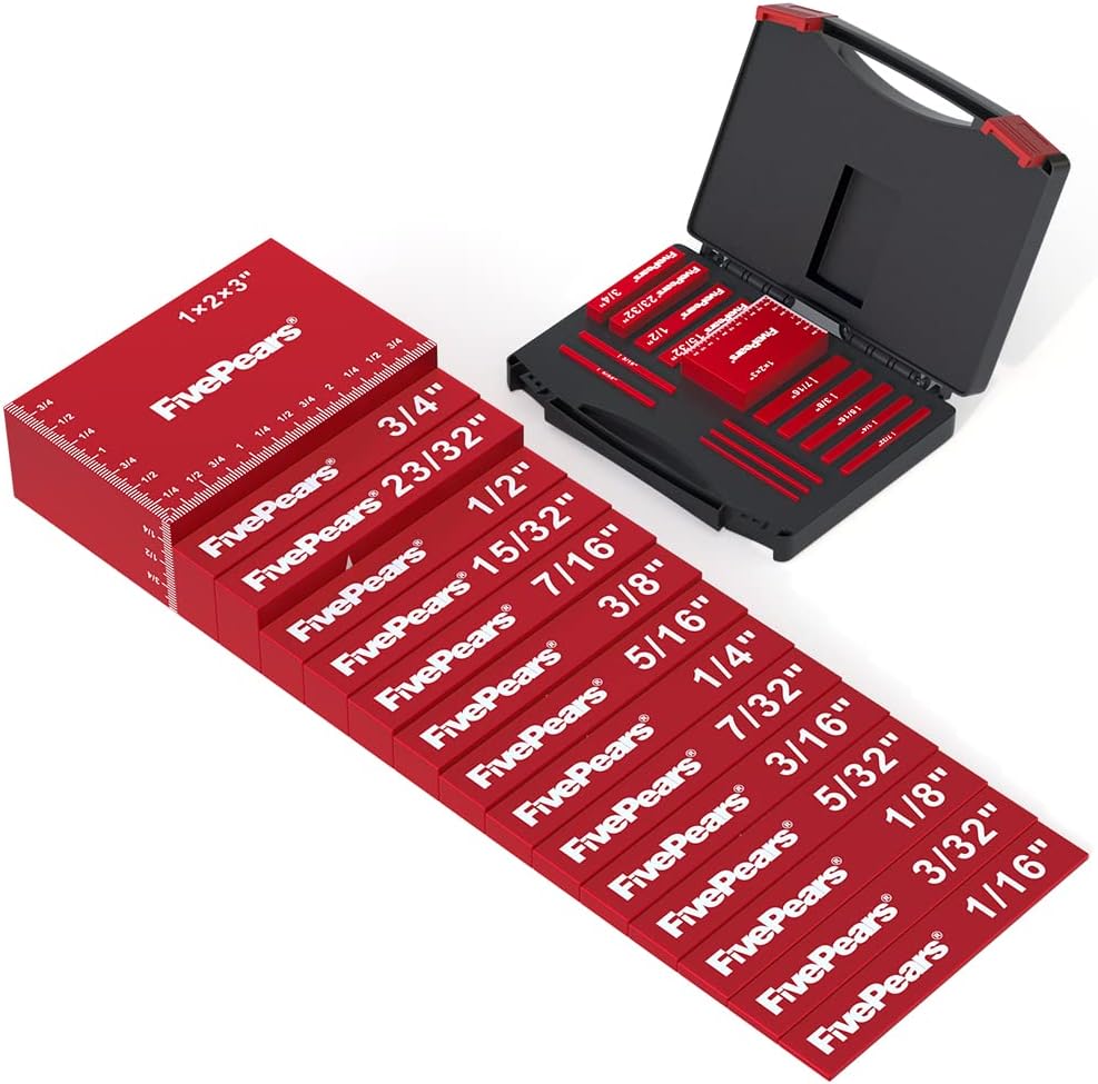 FivePears 15 PCS Gauge Setup Blocks Woodworking Set