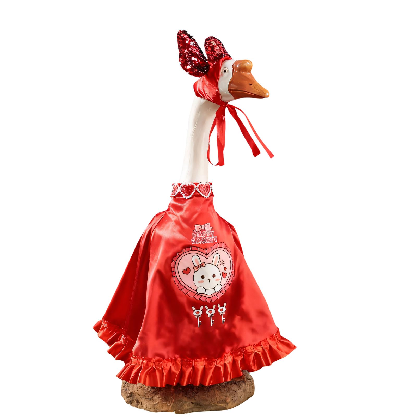 Meiliyizu Colorful Polyester Easter Geese Rabbits Dress Up for Seasonal Home Decoration Decorative Geese Costume Waterfowl Easter Decoration