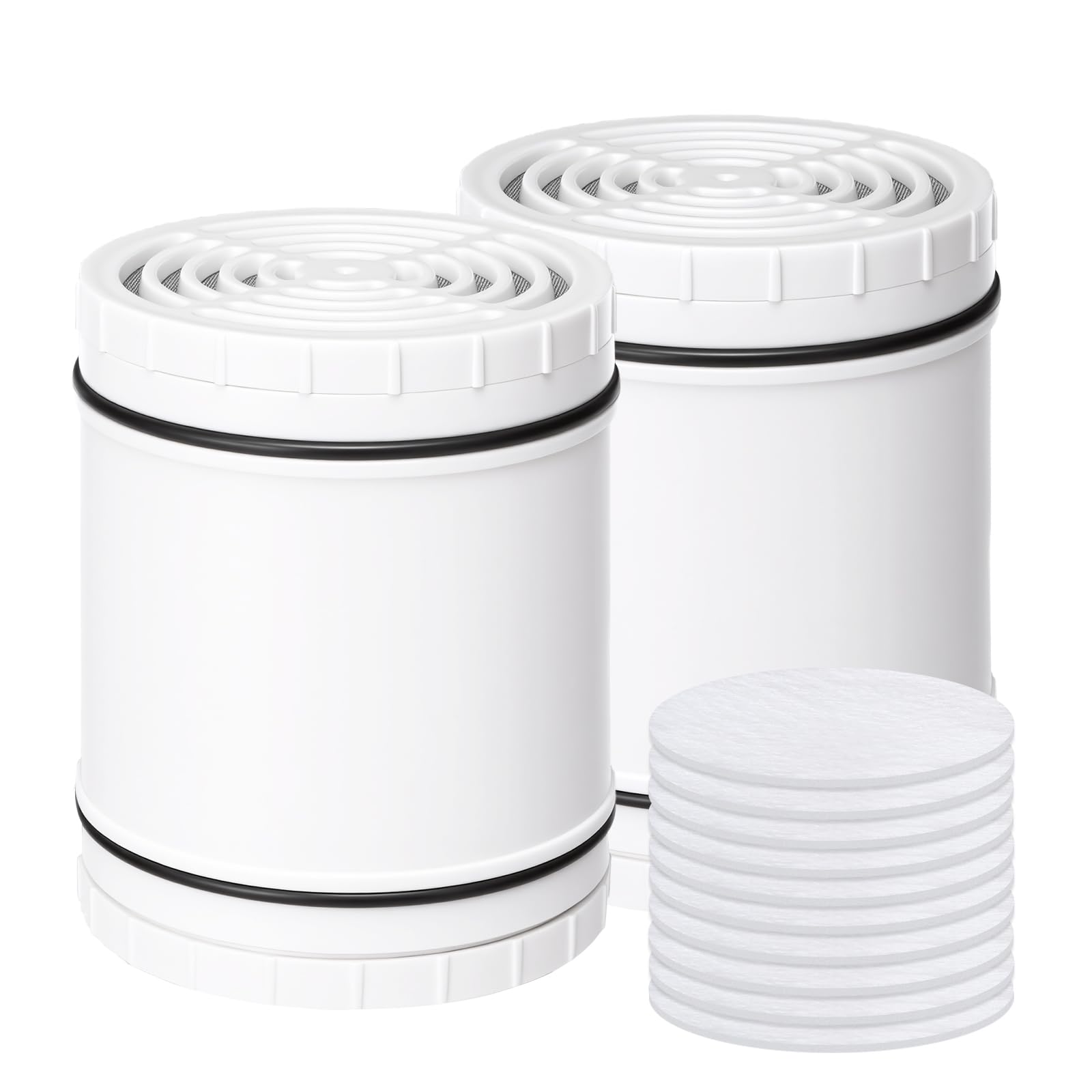 Filtro doccia di ricambio per AquaBliss SF400 e SF500, filtro multistadio per soffione doccia per acqua dura, riduce ruggine, cloro, tossine (2 confezioni di filtri + 10 cuscinetti sedimenti