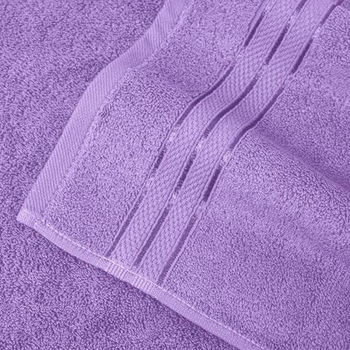 Image of Elegant Comfort Three Line Popcorn Towel Set for Bathroom 35 x 70 inches, Premium Hotel Quality 1-Pack Jumbo Towels, 100% Turkish Cotton, Soft and Durable, Quick Dry and Highly Absorbent, Lavender