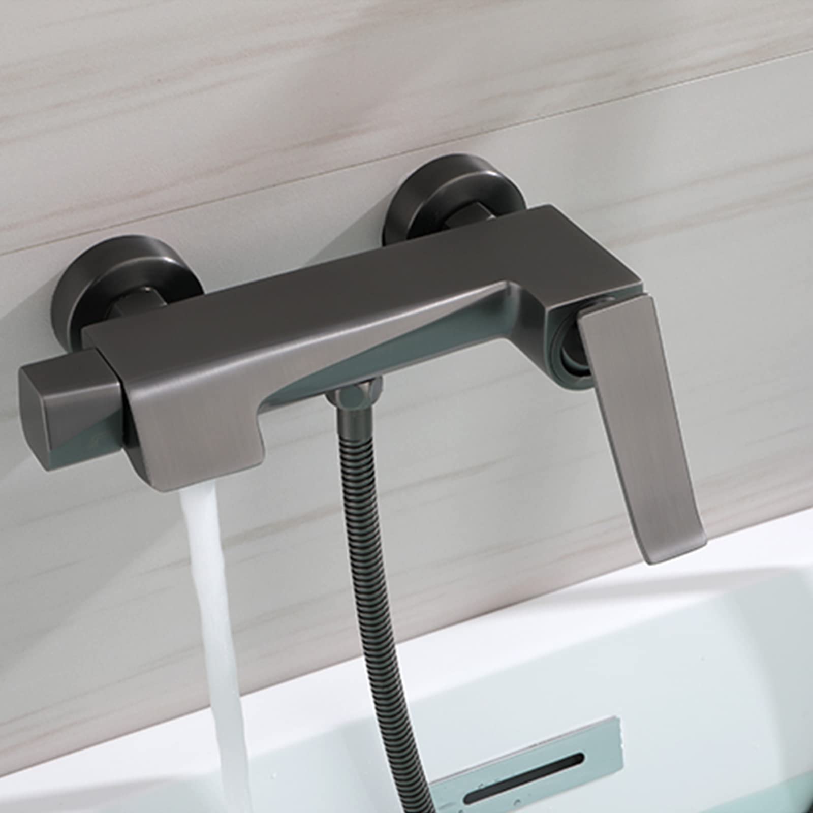 grifo de ducha, Grifo mezclador monomando for baño, color dorado, juego de ducha(Gun Grey)