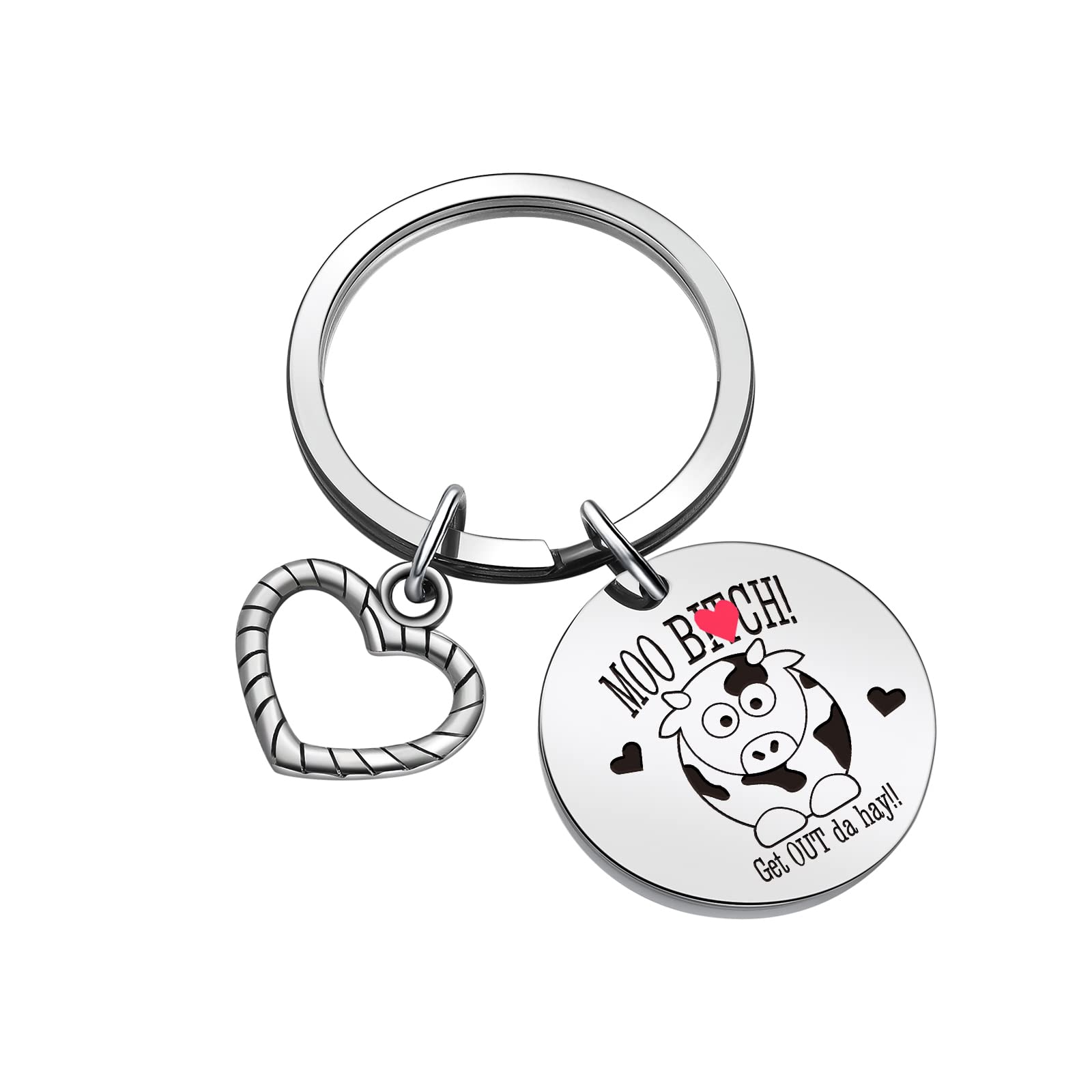 ZQEOUCow Jewelry Crazy Cow Lady Gift Cousin Keychain Aunt Jewelry Mom Present Cattle Keychain