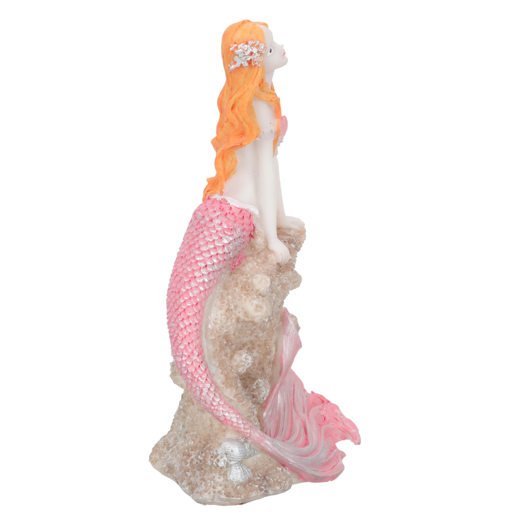 Cabilock 2 Pezzi decorazione sirena ornamento arredamento decorazione dell'acquario accessori per acquari fornitura acquario paesaggio del serbatoio di pesce resina rosa