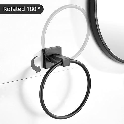 Miniatura 3 de Soporte de papel higiénico negro, moderno soporte para toallas para pared de baño, soporte para toallas de papel higiénico negro mate, soporte para