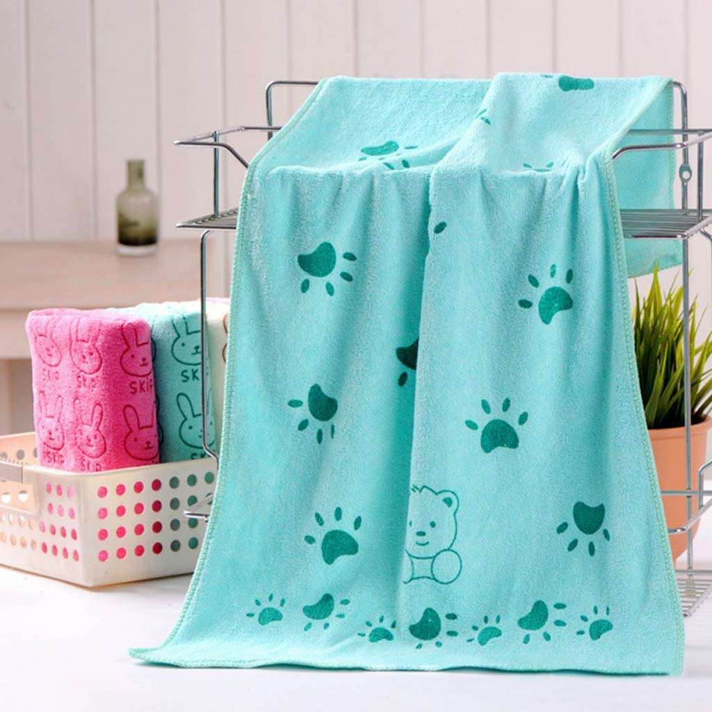 Kids Cotton Towels Bath Towel Animal Heart Print Bath Towel Absorbent Drying Swimwear (Color : A) (D)