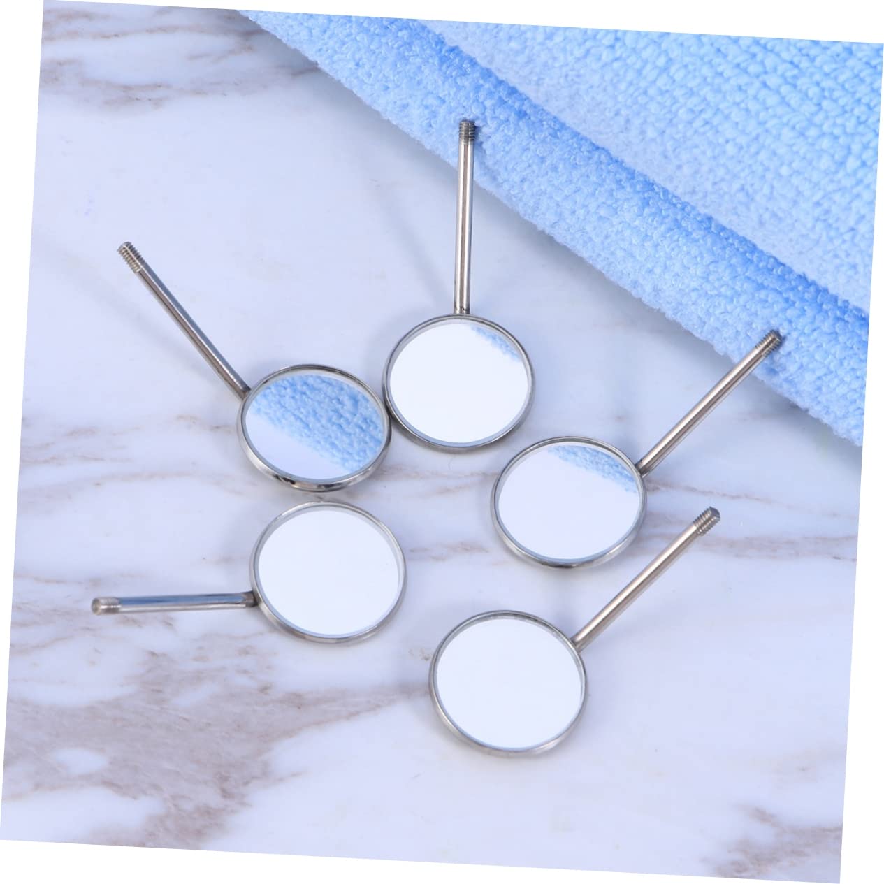 10pcs Stainless Steel Dental Mirror Head Replacement for Tooth Mirror Dental Examination