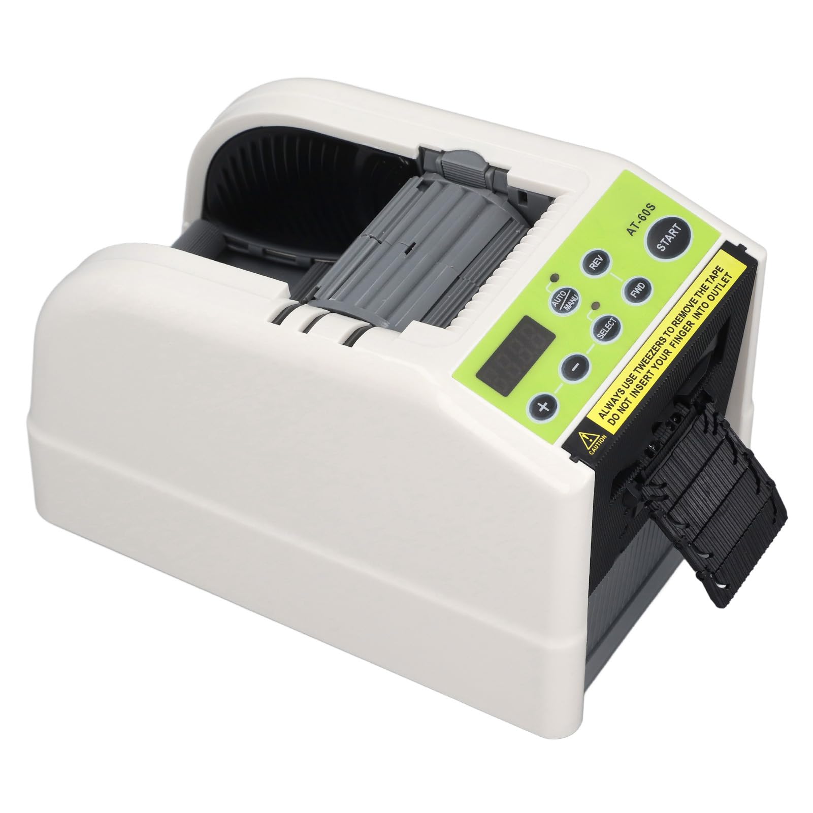Dispenser di nastro elettrico automatico e manuale con ciclo a 6 fasi - Macchina da taglio industriale per larghezza da 6 a 60 mm e lunghezza da 5 a 999 mm - Spina USA