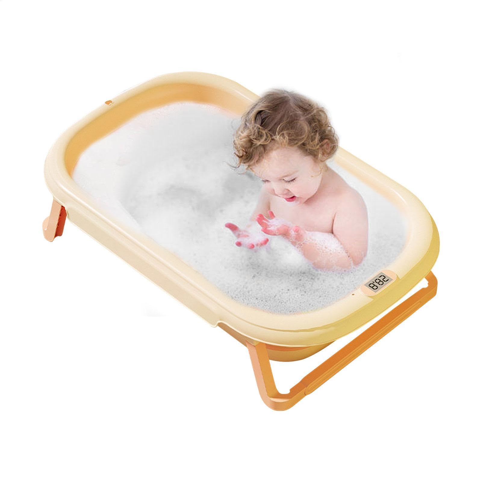 Bañera de viaje portátil, bañera de bebé plegable - Neta de baño de dibujos animados de silicona | Herramienta de ducha, suministros para bebés, aislamiento de calor de doble capa sensible a la temper