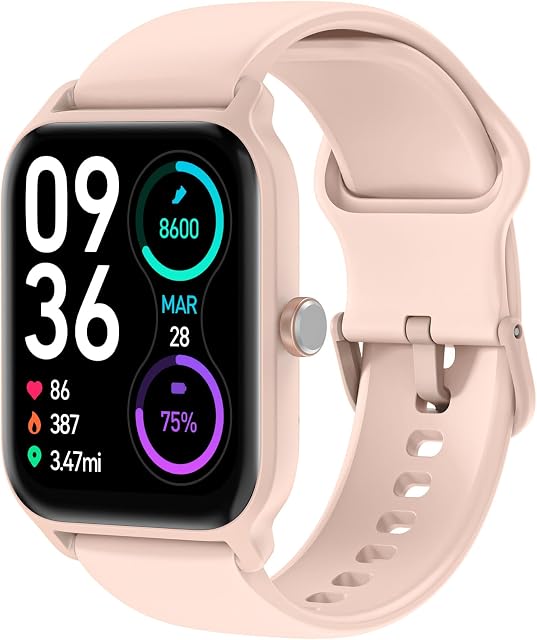 TOOBUR Smart Watch for Women Alexa Built-in, 1.8" Smartwatch (Answer & Make Calls) Fitness Watch Tracker with Heart Rate/Blood Oxygen/Sleep Monitor, IP68 Waterproof Compatible Android & iOS