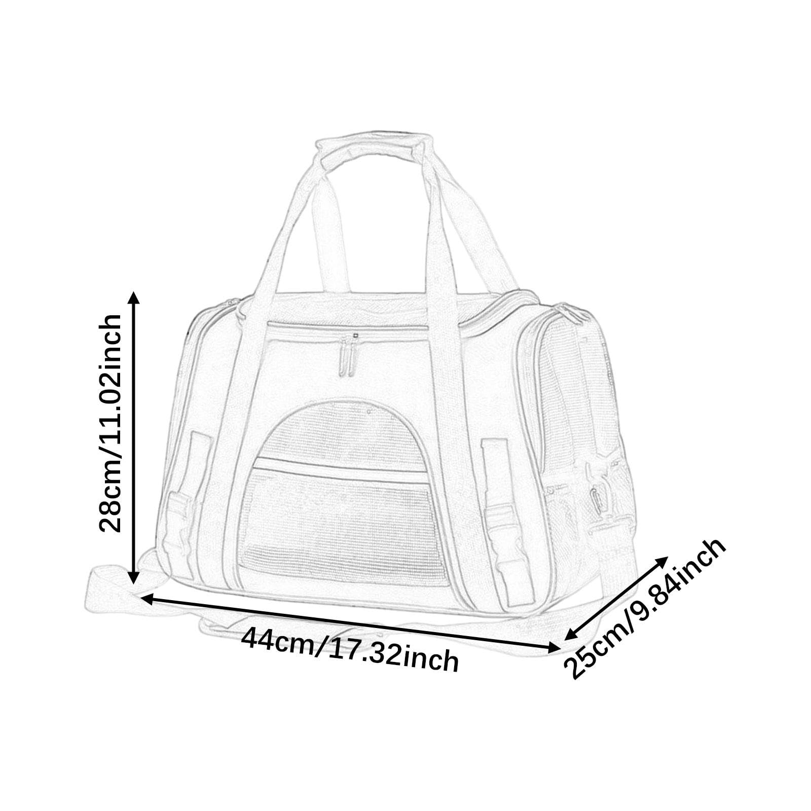 Bolsa Transportadora para Mascotas, Bolsa Transportadora para Gatos, Bolsa de Viaje para Mascotas Suave de Gran Capacidad con Cremallera Y Correa para, Rosa