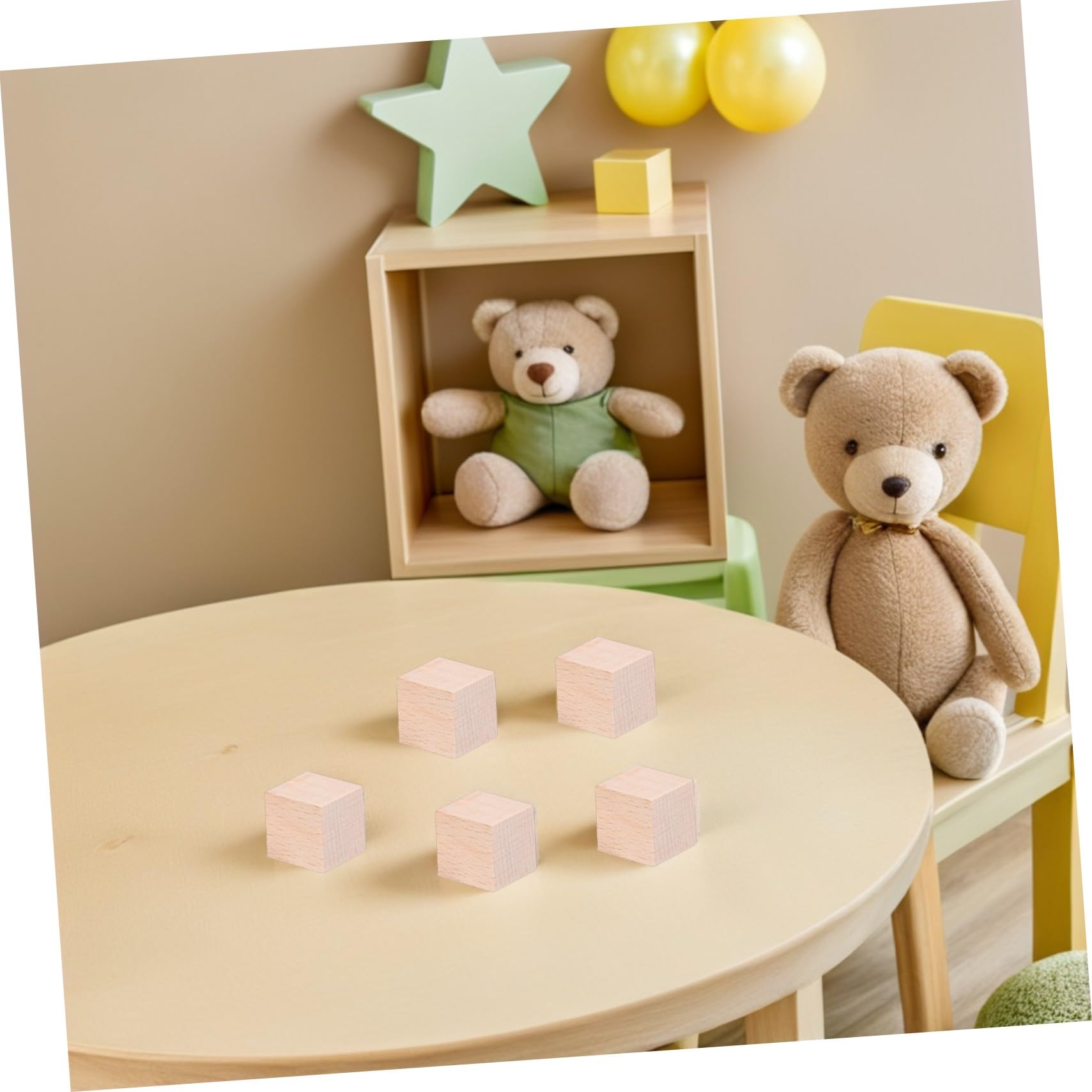 Mikikit 120pezzi Blocchi Quadrati in Legno Non Finiti Cubetti di Legno Naturali per Artigianato e Progetti Fai da Te Piccoli Blocchi per Gioco Creativo e Interazione Familiare
