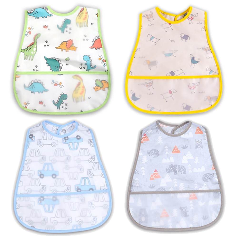 Norinori Baby Bibs Waterproof Bib - Feeding Bib, Adjustable Washable, Soft Fortoddler Infant Kids, 0-24 Months