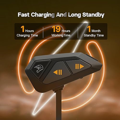 Miniatura 7 de FreedConn Casco de motocicleta Bluetooth auricular intercomunicador con música compartida, universal FG 3,937.0 ft 6 vías sistemas de comunicación