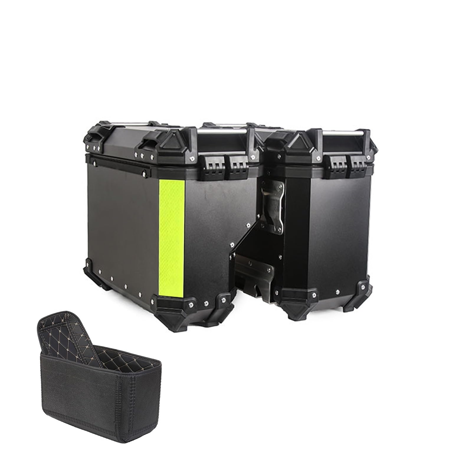 Xzomystify 38L Waterproof Motorcycle Side Case Bag Heavy Duty Motorcycle Tail Box Motorcycle Trunk Box 1 Pair Motorcycle Helmet Bag with Security Lock Storage Case for Stowing Helmets Luggage(Black)
