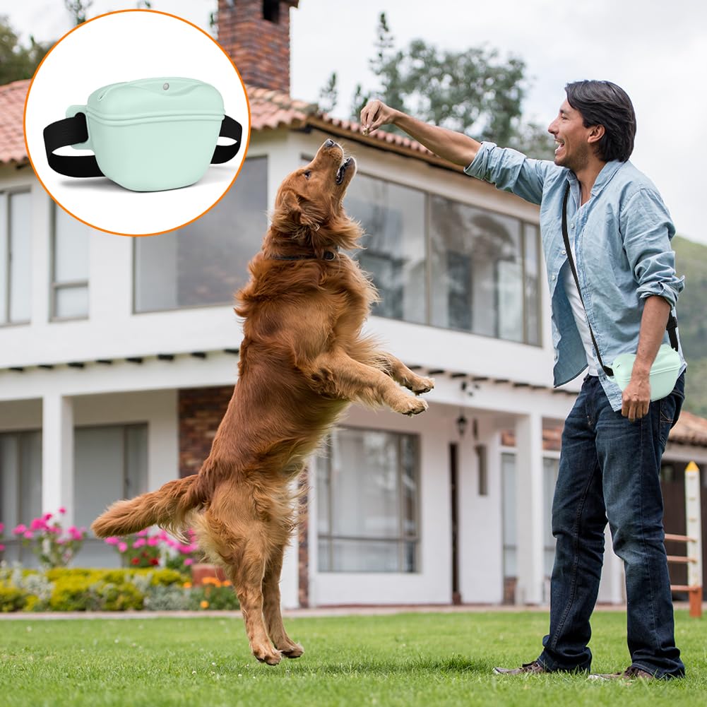 El Kit Definitivo Para Pasear A Tu Perro: Bolsa De Entrenamiento Con 3 Bolsillos + Clicker + Bol Plegable – Reflectante, Resistente Y Con Cinturón Ajustable (Aomig)