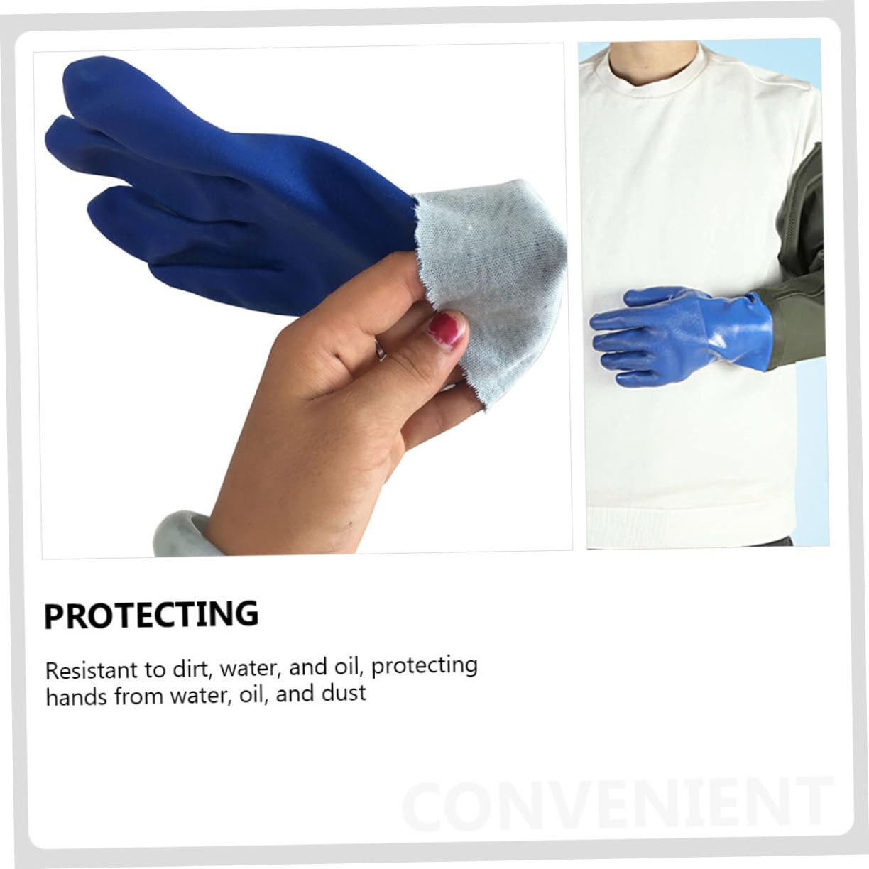 Guantes de Pvc Industriales Antideslizantes, 1 Par, Resistentes al Aceite | Impermeables Química para Maquinaria Construcción y Protección Diseño Creativo