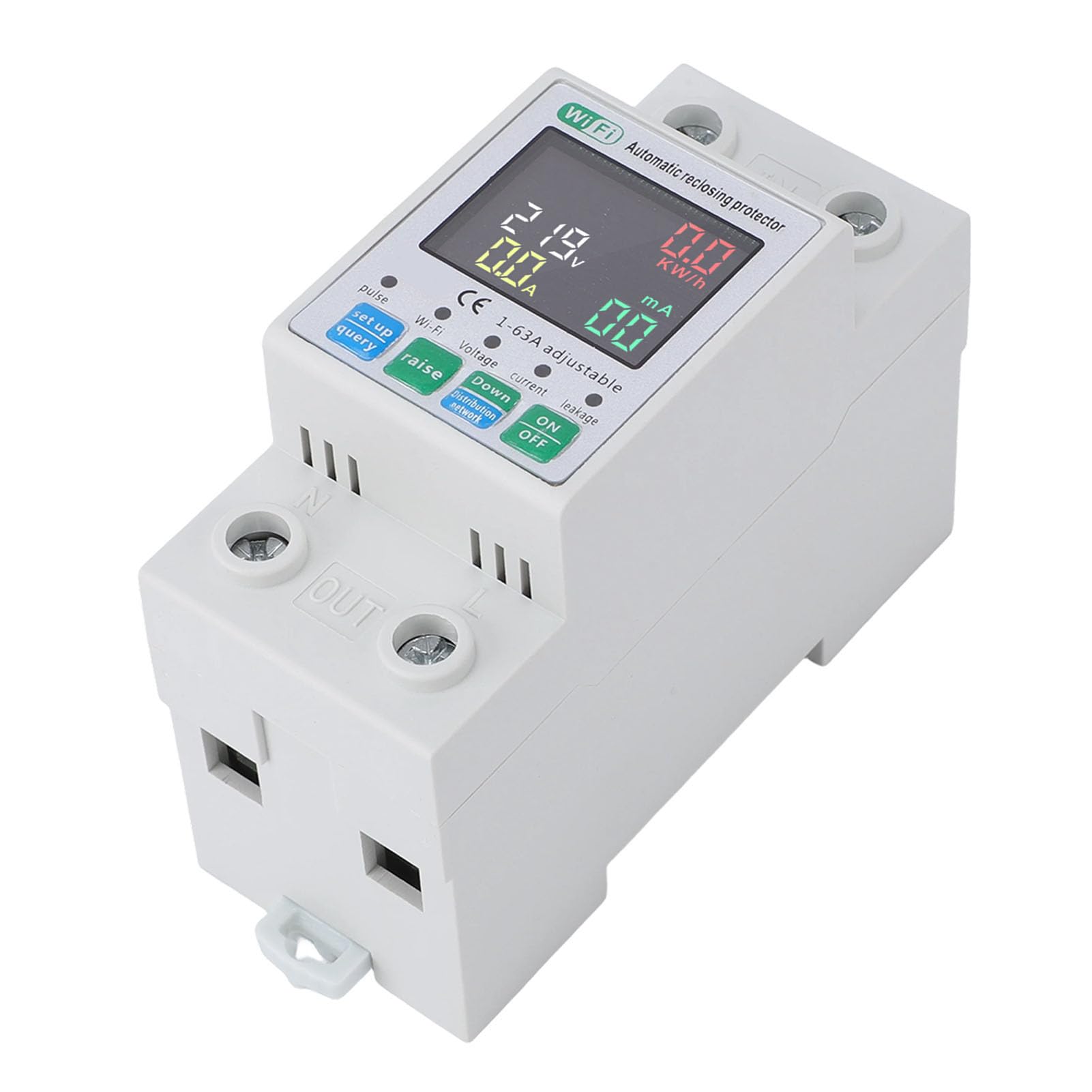 Generic Interruttore Automatico WiFi Intelligente con Display LCD per Protezione Corrente di Tensione per Uso Domestico