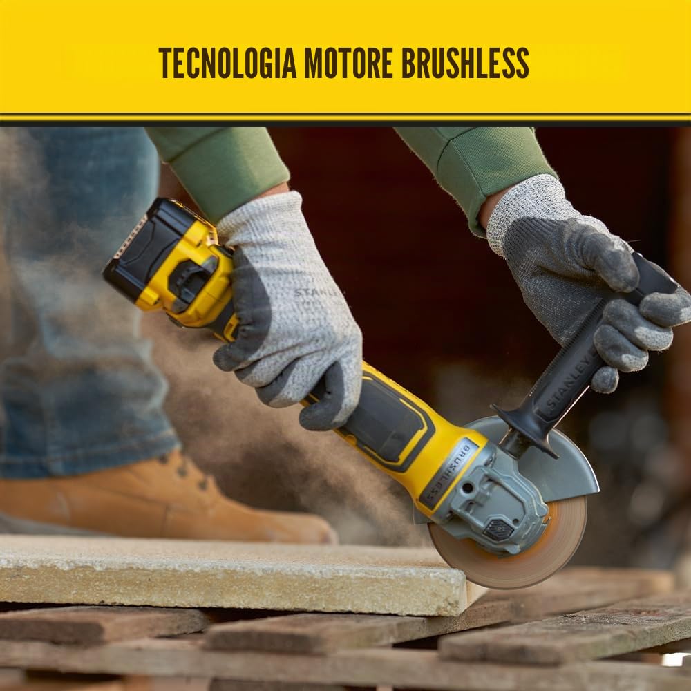 Stanley FatMax SFMCG700B-XJ Smerigliatrice Angolare Brushless V20 18V Unità senza Batteria e Caricabatterie, in Scatola di Cartone