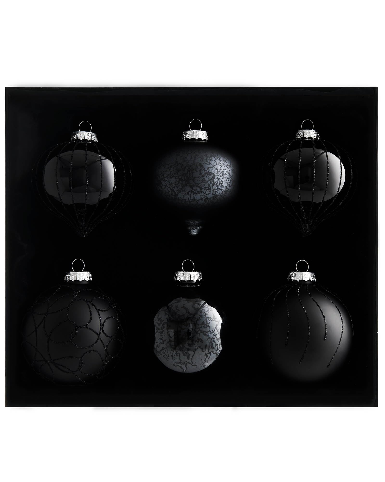 Black Glass Baubles