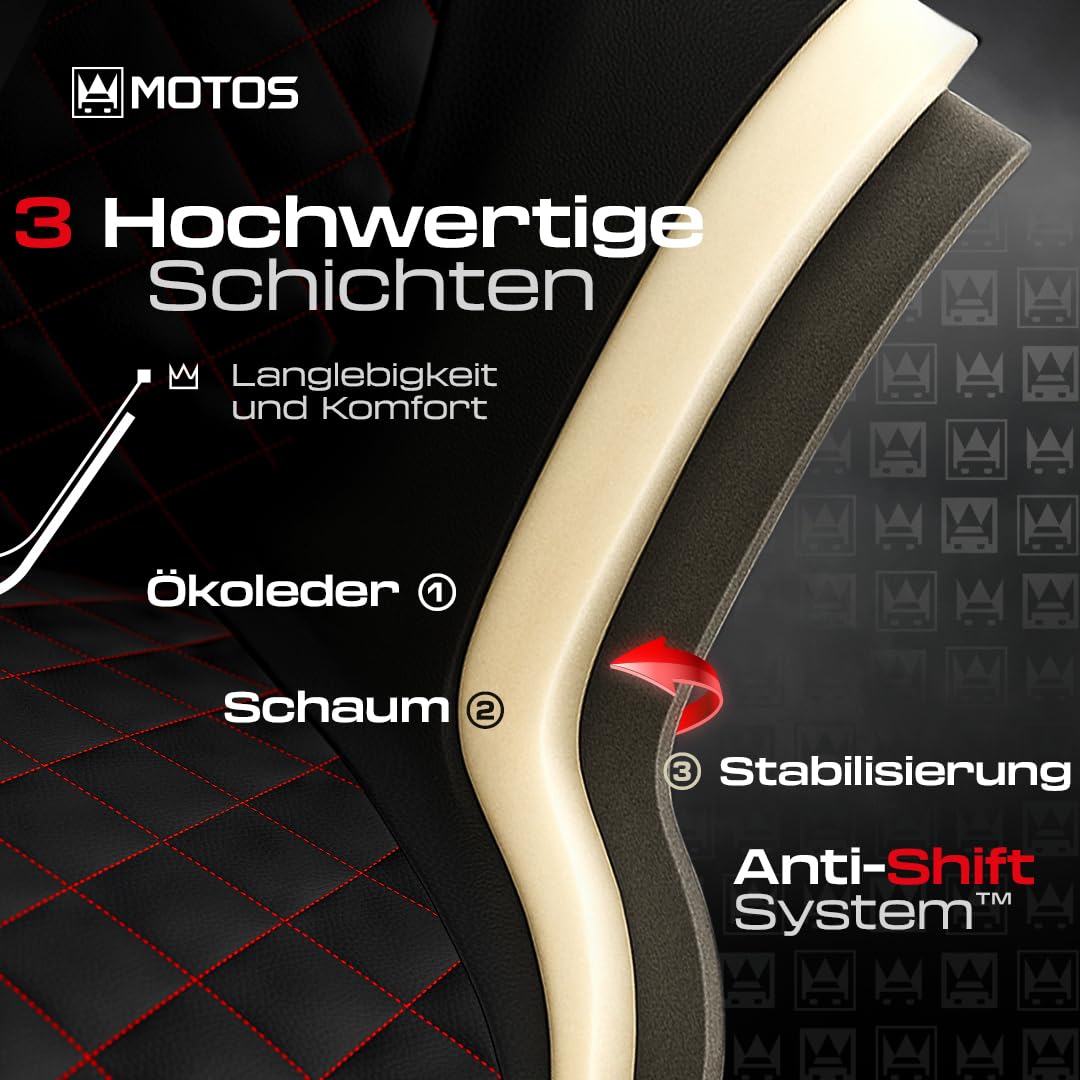 MOTOS Fundas universales para Asientos de Coche para Suzuki Vitara Funda Asiento Coche Delantero con Sistema de Airbag Activo, Ajuste, Material de Tres Capas, Aspecto Elegante, Aplicación Ver