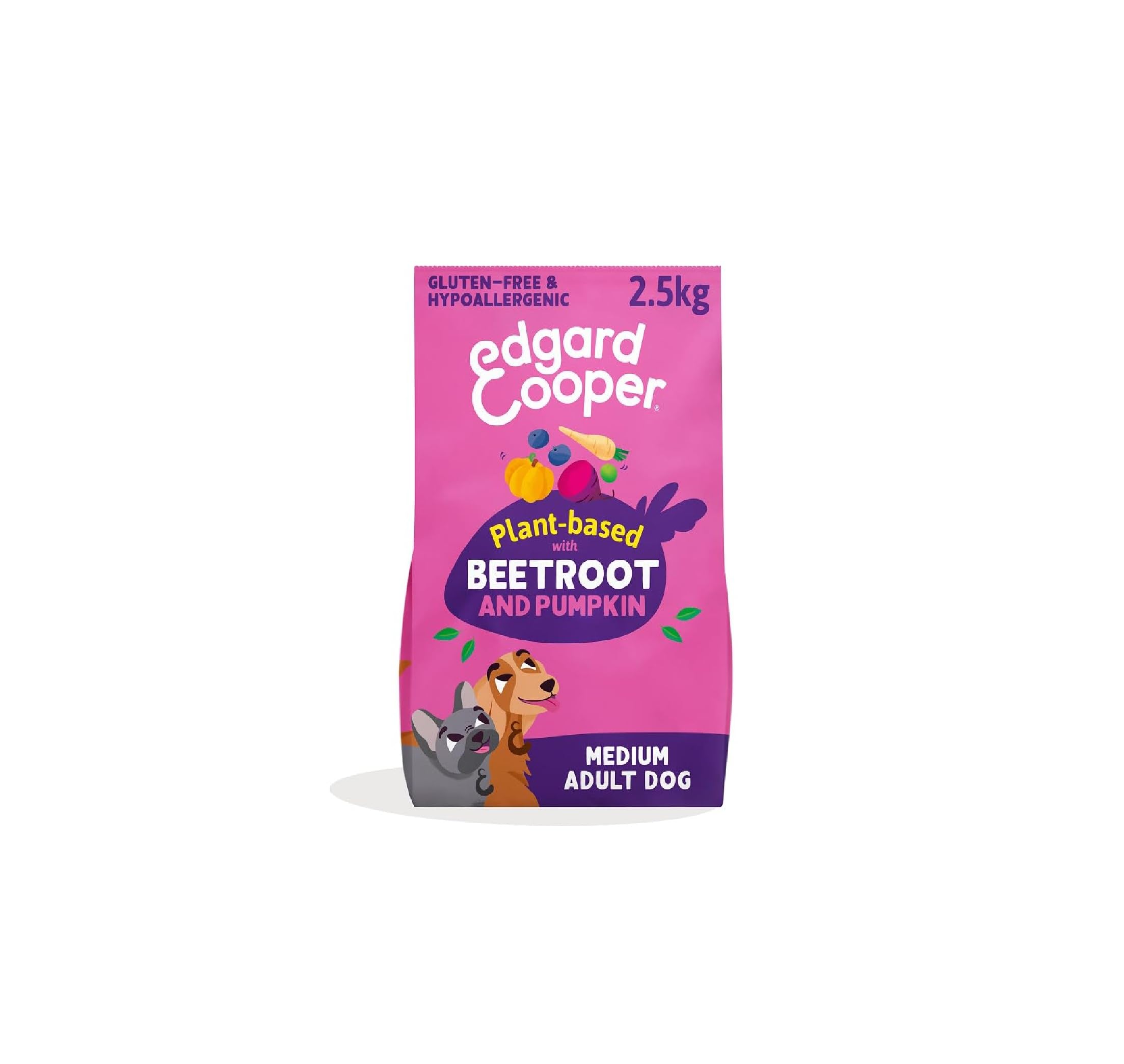 Edgard & Cooper Pienso para Perros Adultos, (Remolacha & Calabaza, 2.5kg) Comida para Perros Seca Natural Sin Gluten Pienso Vegano, Alimentación Sana Sabrosa y Equilibrada