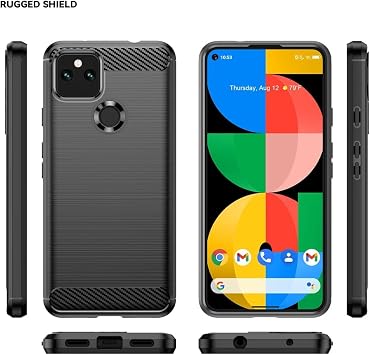 Case for Pixel 5A 5G Case, Google 5A 5G G1F8F Case, Ultra Slim Phone Cover with Shock-Absorption TPU Rubber Protective Cases for Google Pixel 5A 5G Black