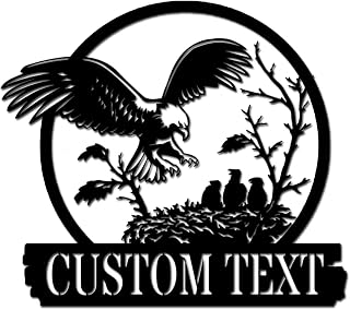 Custom Eagle's Nest Metal Sign Eagle Bird Sign Gifts For Cabin Eagle Patio Wall Art Personalized Eagle Signs Metal Wall Art Decor Birds Nest Sign Housewarming Sign