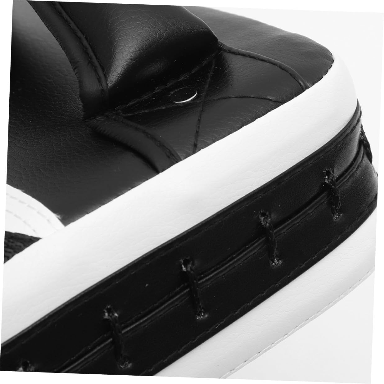 Taekwondo Side Kick Pad and Sparring Pad, Curved Black and White Training Shield for Martial Arts, Kickboxing and Karate Equipment for Gym and Professional Sparring Sessions