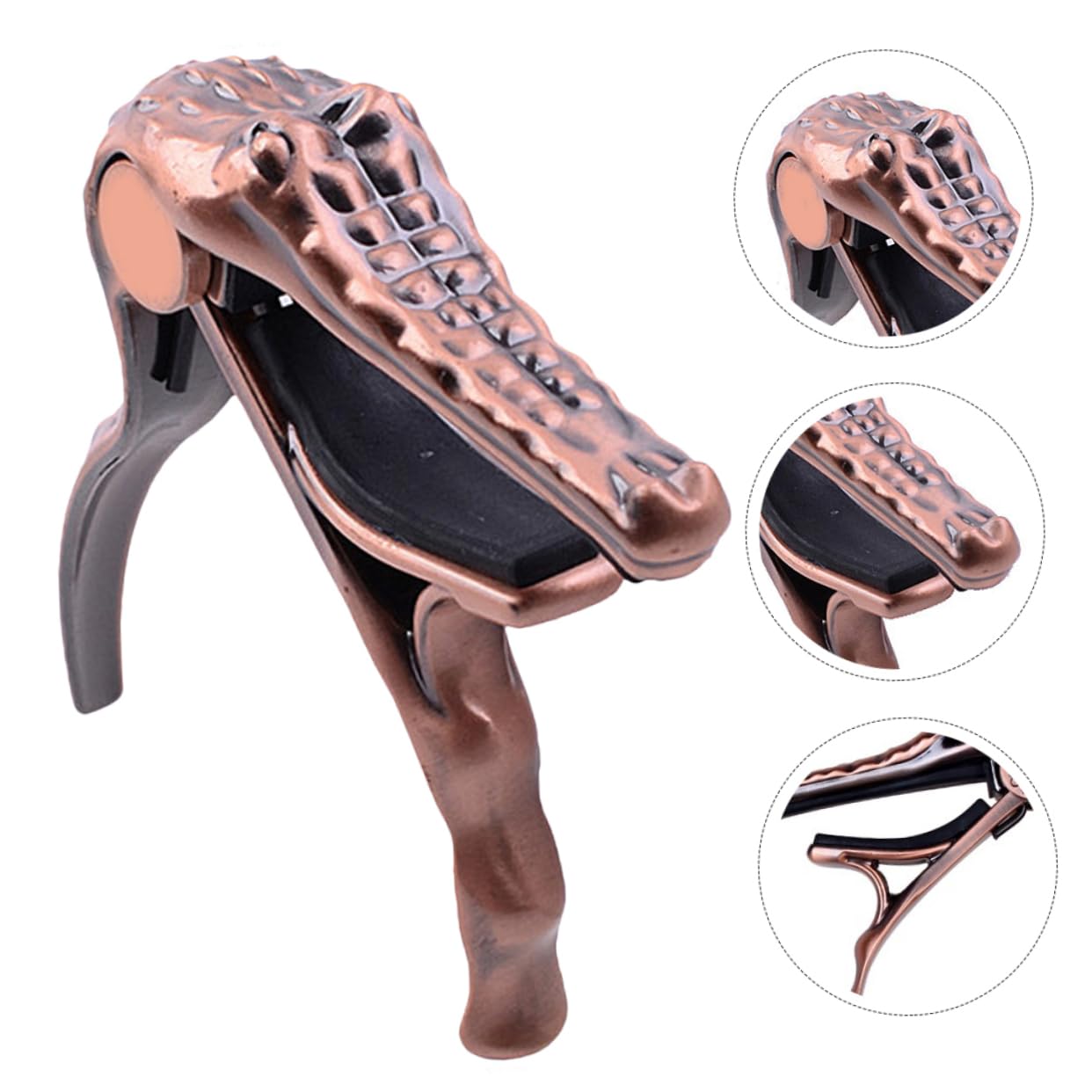 BESTonZON 2piezas Cejilla De Guitarra Metálica Diseño De Cocodrilo Capo Portátil Para Guitarra Eléctrica y Acústica Accesorio Práctico Para Afinación Rápida y Efectiva