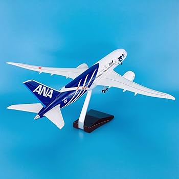 ANA ボーイング787　1/130スケール　室内灯付き　モデル 飛行機 Amazon.co.jp: AZIZAT 16.9”1：130スケール模型飛行機ANA B 787