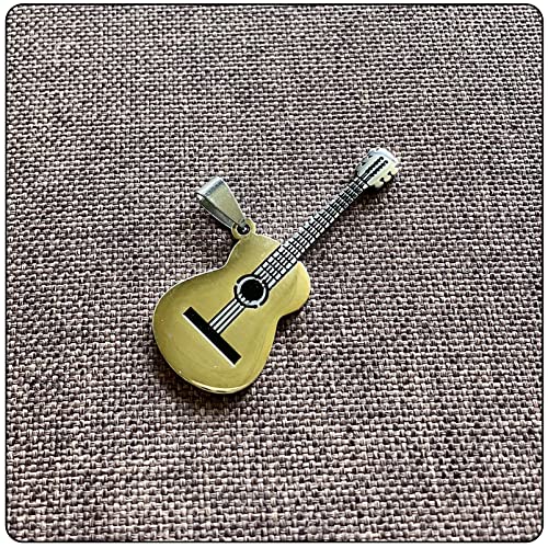 Punk Rock Music Stainless Steel Guitar Pendant Necklace2