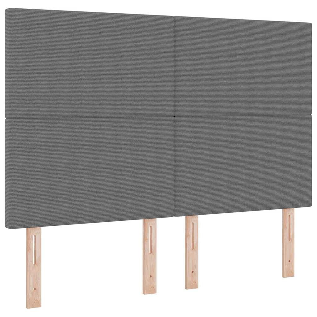 Cabecero de cama gris claro 144 cm de pana regulable en altura 118 o 128 cm pino madera maciza espuma acolchada diseño moderno robusto y duradero para dormitorio