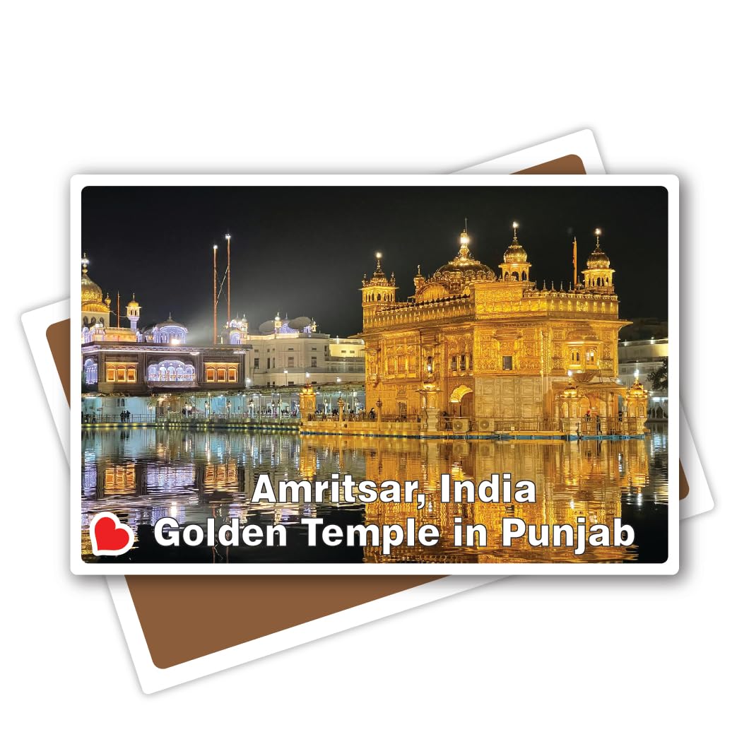 Amritsar Golden Temple Rectangle Multicolour Fridge Magnets Travel Lovers Souvenir 3x2 inch, 3mm | Kitchen, Home Office Decorative Refrigerator