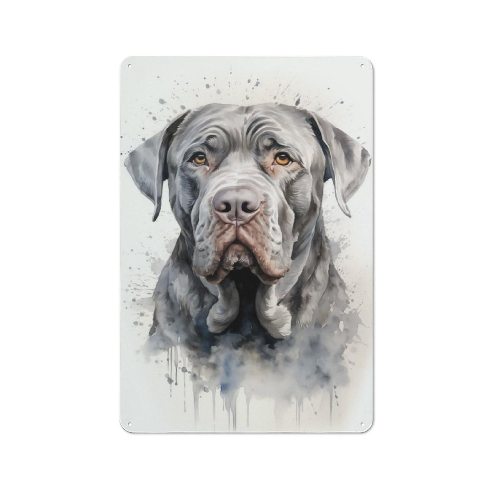 Junmoney Neapolitan Mastiff Dog Printed Metal Sign 30X20cm For Bar Or Restaurant, For Kitchen, Dining Room And Home Bar Wall Decor