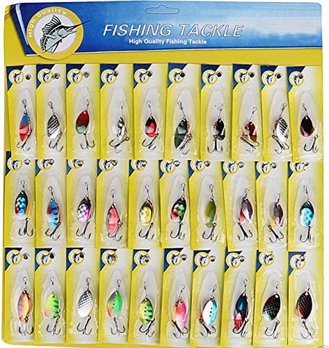 Fishing Baits Soft Baits Lot 30pcs Metal Fishing Lures Spinner Baits Crankbait Assorted Fish Hooks Spoon