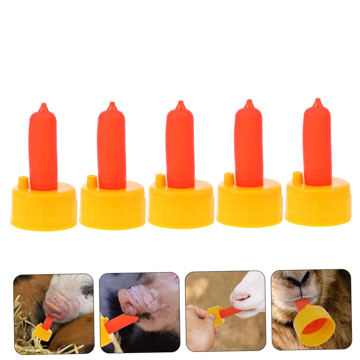 Gogogmee 5Pcs Professional Lamb Nipples for Feeding Animals Replaceable Goat and Sheep Nipples Ideal for Lamb Milk Feeding Durable and Convenient Sheep Accessories