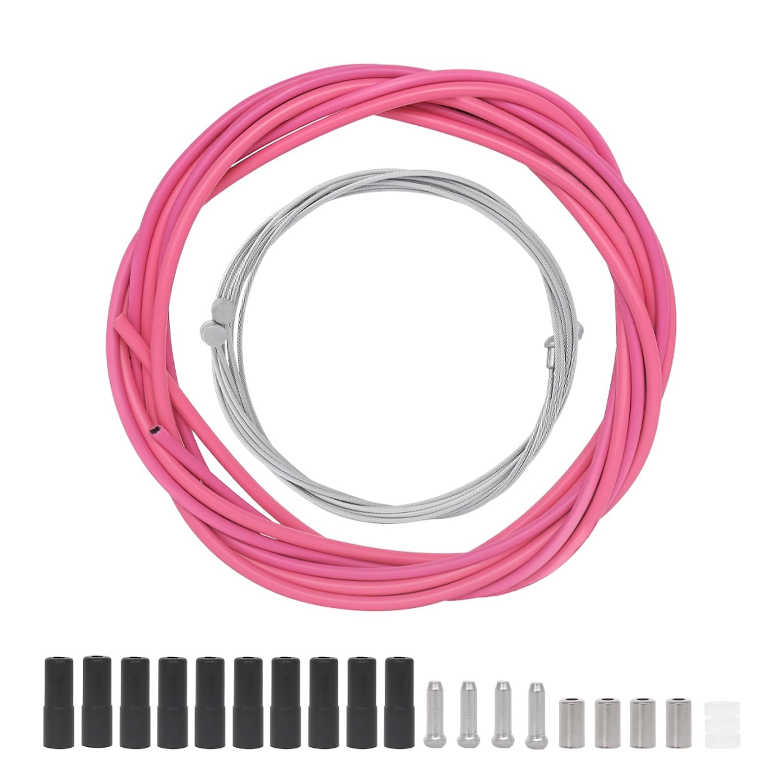 Brake Cable Housing Kit Mountain Bike Gear Shift Cable Brake Cable Wire and Cable End Crimps Bike Stainless Steel Replacement Wire Tubing Cover Set