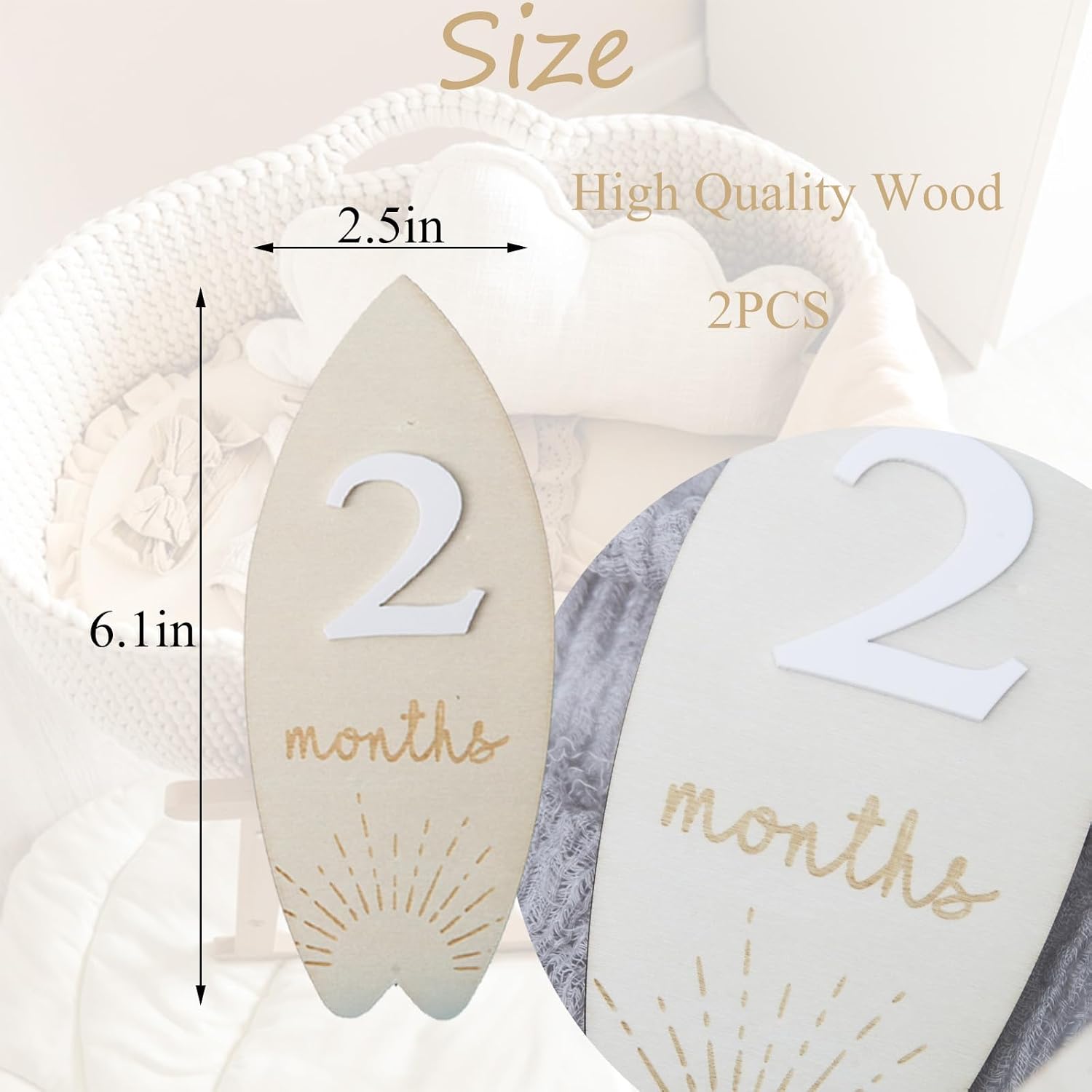 Wooden Surfboard Baby Milestone Cards, Beach Milestone Sign, Tropical Baby Sign, 1-12 Months Interchangeable Monthly Milestone Sign, Baby Announcement Sign
