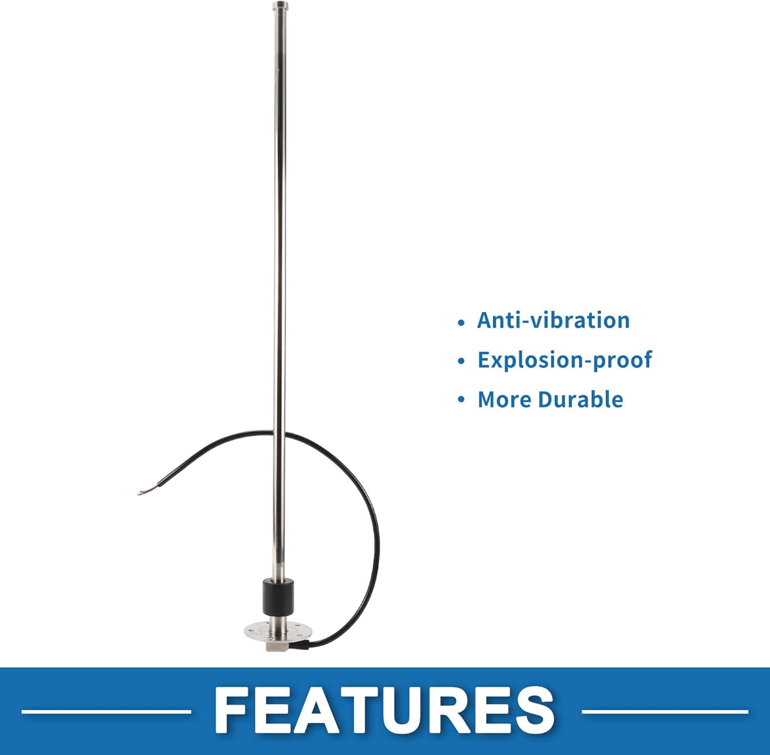 Fuel Sending Unit and Gauge Kit 635mm Length Boat Fuel Sending Unit Marine Fuel Sender Unit Metal Black Silver Tone 1 Set 240-33 Ohm