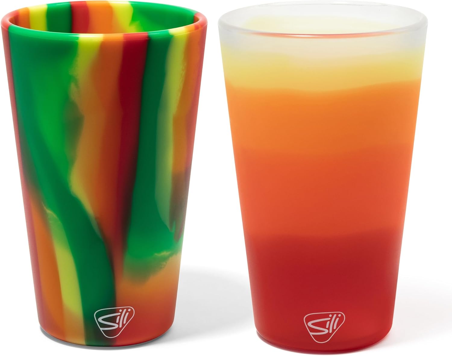 Silipint: Pint Glasses 16oz: 2 Pack - Marigold - Silicone Unbreakable Cups, Hot & Cold Drinks, Flexible, Dishwasher-Microwave-Freezer-Oven Safe