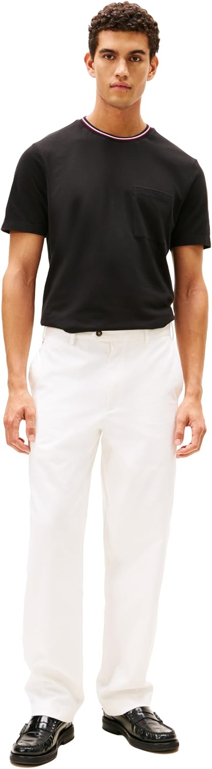 Tommy Hilfiger Mens Short Sleeve Cotton Graphic T-Shirts with Pocket and Collar Detail