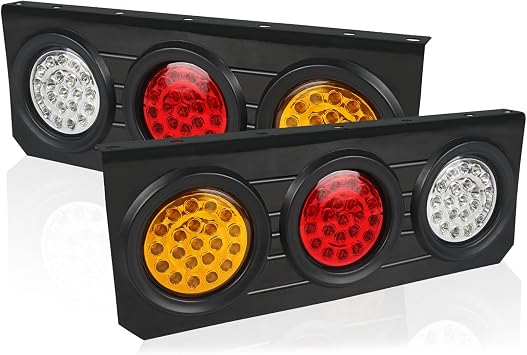 2 PCS 63 LED Trailer Tail Lights Bar Kit with Iron Bracket Base